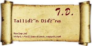 Tallián Diána névjegykártya